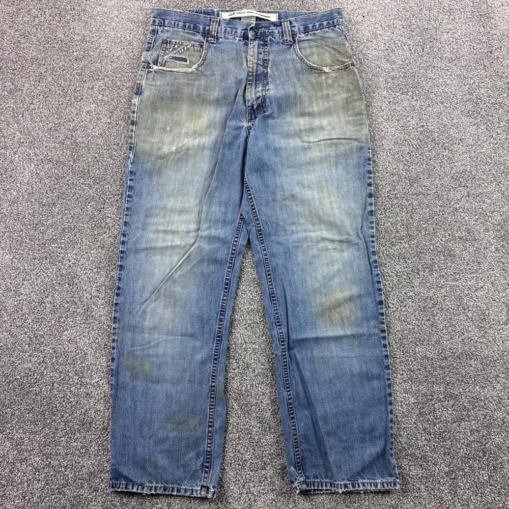 Vintage Y2k Paco Jeans Mens 34x30 Blue Distressed Baggy Wide Leg Skater Denim